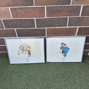 Pair Of Moulinsart Tintin Prints Litho Art Le Lotus Bleu - Picture 1 of 6