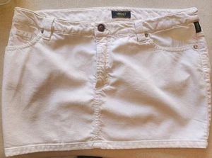 LADIES VERSACE JEANS COUTURE WHITE DENIM SKIRT WAIST 42 HIP 28 VINTAGE £69.99 - Picture 1 of 9