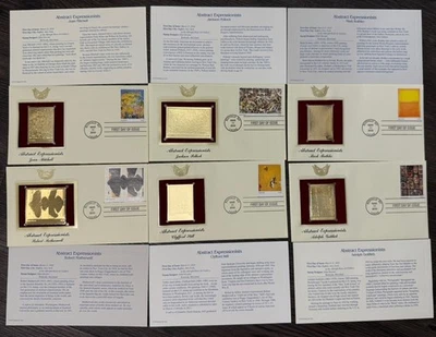 Lot of 6: Gold Replica Stamps - Abstract Expressionists - Image 1 of 4