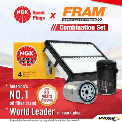NGK Standard Spark Plugs + Fram Filter Service Kit for Kia Sportage KM 2.0L - image 1 of 3
