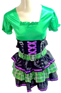 Disfraces de Halloween EE. UU. Niñas Disfraz de Doncella Irlandesa Vestido Verde a Cuadros Talla M - Imagen 1 de 12