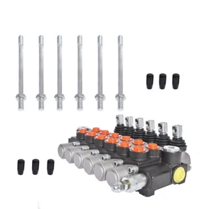 Hydraulic Control Valve Double Acting 6 Spool 13 GPM 3600 PSI SAE Ports New - Picture 1 of 13