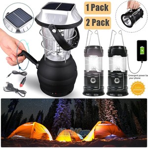 USB Solar Hand Crank LED Rechargeable Camping Lantern Portable Bright Tent Lamp