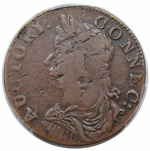 1787 Connecticut Copper, Draped Bust Left, scarce Miller 16.5-n, R5+, PCGS VF20 - Picture 1 of 4