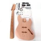 Diy Electric Guitar Bass Kit Mahogany Body Maple Neck Roasted Maple Fingerboard