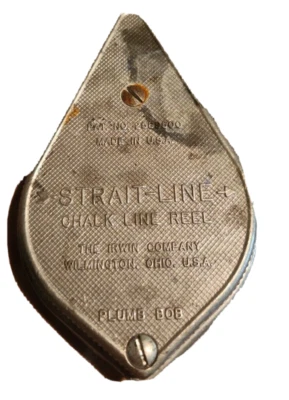 VINTAGE Irwin Strait Line Chalk Reel Plume Bob Crank Return Metal Made In USA - Image 1 of 4