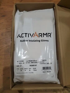 Ansell ActivArmr RIG0014Y Electrical Insulating Rubber Work Gloves Class00Size 7 - Picture 1 of 2
