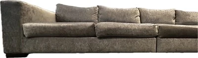 Custom Made L-SHAPED GRAY GREY LOW PROFILE SOFA SECTIONAL LIVING ROOM FURNITURE - Image 1 of 3