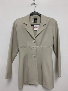 Vintage My Michelle Womens Size 7/8 Tan 3 Button Pleated Blazer Jacket Dress - Picture 1 of 10