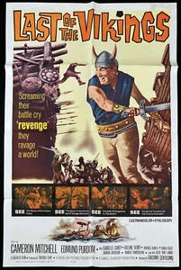 Póster original de la primera película de Los últimos vikingos Cameron Mitchell Mario Bava Adventure - Imagen 1 de 4