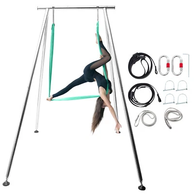 Lojok 2-Color 6.6 FT~9.6 FT Adjustable Height Yoga Stand with 18 FT Aerial Silk - Image 1 of 4