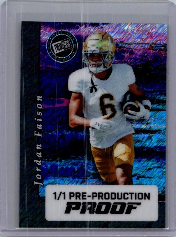 Jordan Faison 2024 Leaf 足球 1/1 预生产证明 — 第 1/1 张图片