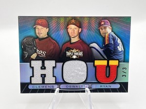 2007 Topps Triple Threads Sapphire #35 Nolan Ryan Roy Oswalt Roger Clemens 3/3