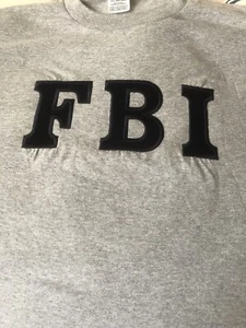 S 🇺🇸 US FBI Law Enforcement T-Shirts: FBI - grau klein Erwachsene bestickt - Bild 1 von 4