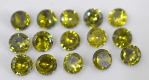Lotto pietre preziose rotonde sfaccettate 33,60 carati AAA+ zirconi verde oliva CZ-30 - Foto 1 di 4