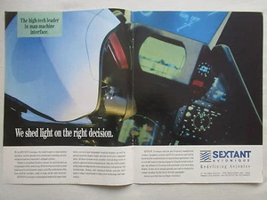 2/1990 PUB SEXTANT AVIONIQUE MILITARY AVIONICS PILOT FIGHTER HELMET ORIGINAL AD - Picture 1 of 1