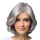 Wig Short Straight Silver Grey Classic Synthetic Hair Wigs Women Ladies