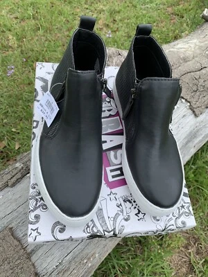 Botín Brash talla 6 1/2 M negro cremalleras laterales/suela blanca Foto 1 de 4