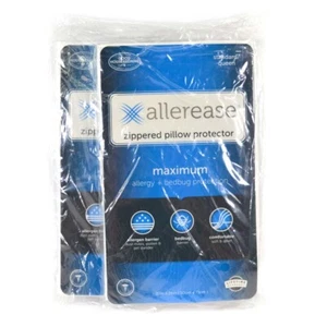 NEW 2-Pack Allerease Zipper Pillow Protector Standard/Queen Case Maximum Allergy - Picture 1 of 4