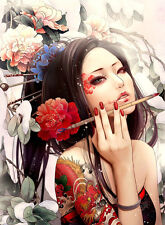 GEISHA GIRL TATTOO POSTER 1 (SIZES-A5-A4-A3-A2) + FREE SURPRISE A3 POSTER