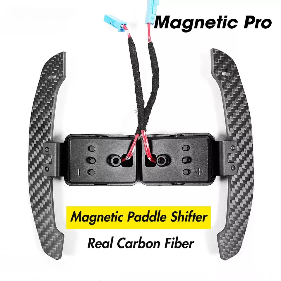 Palanca de cambios magnética de volante de fibra de carbono real para BMW F10 F30 G20 G30 Foto 1 de 4