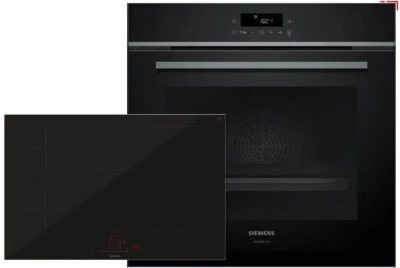 Backofenset Siemens HB472G0B3 iQ300 Pyrolyse-Backofen Schwarz EEK: A+ ED870HWC1E - Bild 1 von 4