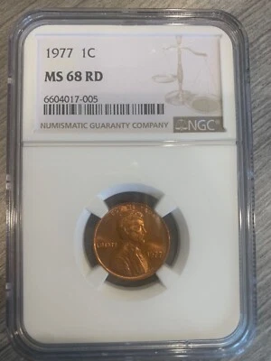 Top Grade NGC Registry- 1977- Lincoln Cent- MS 68 RD (14/0) - Image 1 of 2