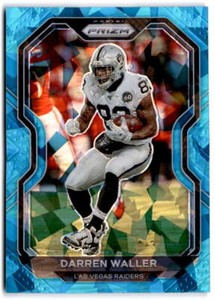 2020 Panini Prizm Prizms Blue Ice #131 DARREN WALLER /99  Las Vegas Raiders