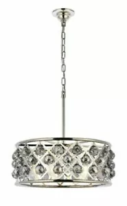 Polished Nickel with Silver Shade Crystal Balls Chandelier 5 Light Fixture 20 in - Picture 1 of 8