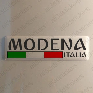 Modena Italy Sticker 4.70x1.18" Domed Resin 3D Flag Stickers Decal Vinyl - Picture 1 of 1
