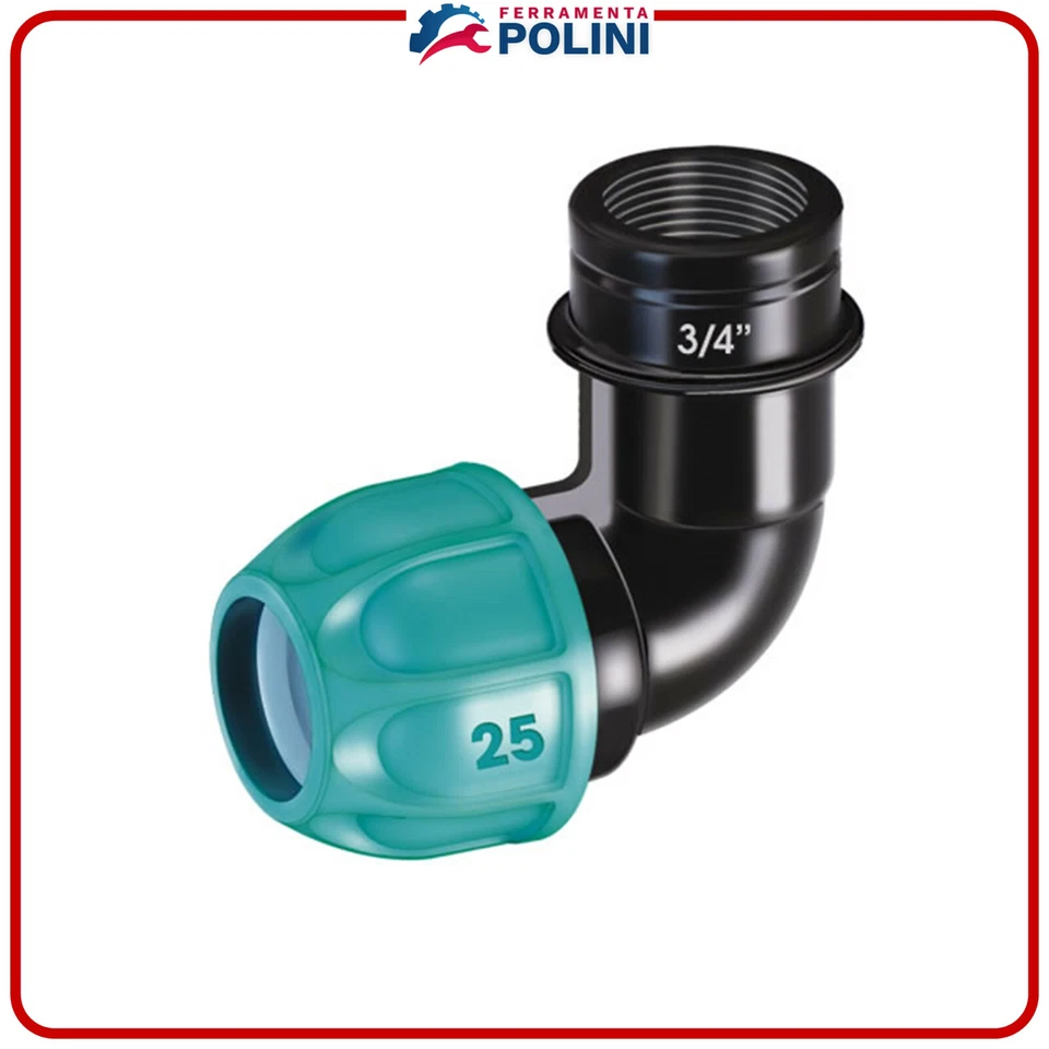 CLABER 90423 GOMITO ø3/4"(25mm) FILETTO 3/4"POLIETILENE IRRIGAZIONE GIARDINO