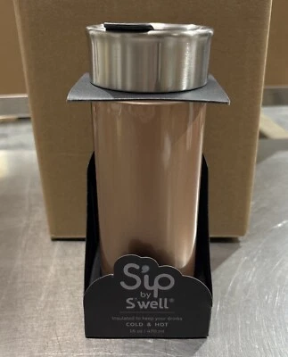 Sip by S’well 16 oz Stainless Steel Water Bottle Golden Rose (Cold & Hot)