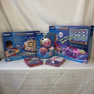VTECH BUNDLE V. Smile TV Learning System & V. Smile Pocket ALL BRAND NEW SEALED - Image 1 of 4