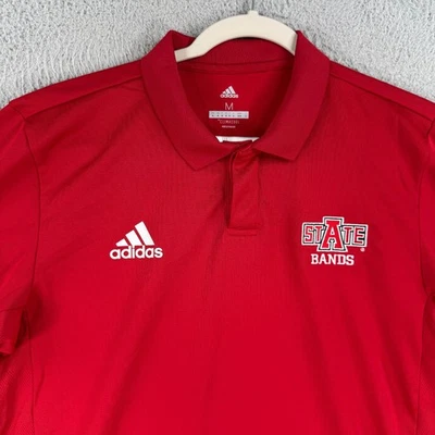 Arkansas State Red Wolves Band Polo Shirt Adult Medium Red Adidas Polyester NCAA - Image 1 of 4