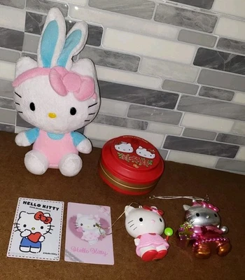 Sanrio Lot Of Hello Kitty Merchandise - Cards, Plush, Ornaments & Tin  - Image 1 of 4