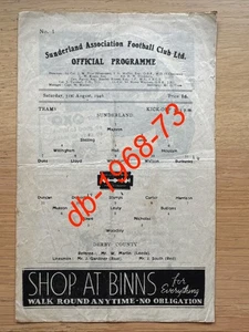 1946/47 Sunderland v Derby County - Div 1 - 31 August 1946 - Picture 1 of 3