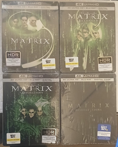 MATRIX TRILOGY REVOLUTIONS RELOADED RESURRECTIONS 4K STEELBOOK BEST BUY ...