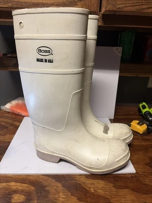 BOTAS DE SEGURIDAD DE TRABAJO IMPERMEABLES DE NEOPRENO BOSS 2NP1001 BLANCAS TALLA 10 Foto 1 de 4