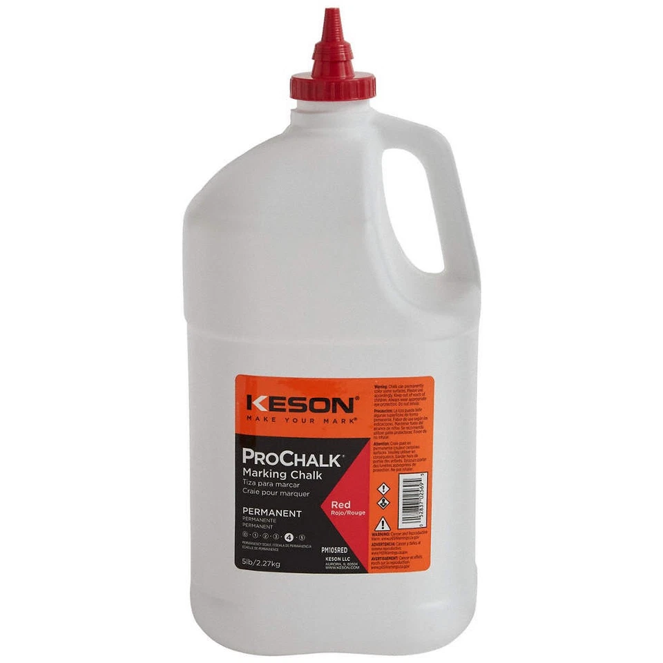 KESON PM105RED Marking Chalk,Waterproof,Red,5 lb. PK 5 - Image 1 of 1