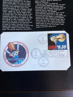 THREE (3) STS-8 1983 OFFICIAL NASA COVER & FOLDERS, FLOWN IN SPACE, #1909 - Image 1 of 4