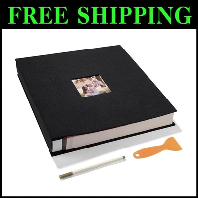 Настраиваемый фотоальбом 13x12,8 сделай сам - вмещает 600 фотографий в ретро черном стиле - Изображение 1 из 4