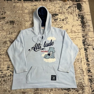 Sudadera con capucha polar azul Y2K Care Bears “Attitude Included” Grumpy Bear 2007 3XL XXXL Foto 1 de 4