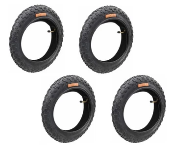 SECURA 4x Reifen 12 ½ x 2 ¼ tubeless + Schläuche mit Winkelventil Kinderrad Kinderwagen