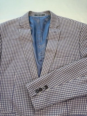 Chaqueta Blazer Bar 111 Para Hombre Calce Ajustado Abrigo Deportivo Azul Cuadros 42 Foto 1 de 4