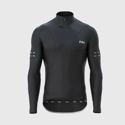 Men Cycling Jersey Long Sleeves Winter Italian Thermal Bicycle Riding Biking Top - Image 1 of 4