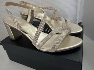 Naturalizer Women's Vanessa 2 Evening Heeled Rhinestone Champagne Sandals 9 - Picture 1 of 6