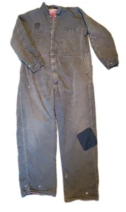 Lee Union Outerwear Lined Coveralls Vintage Jumpsuit Black Zip Snap XL - Picture 1 of 19