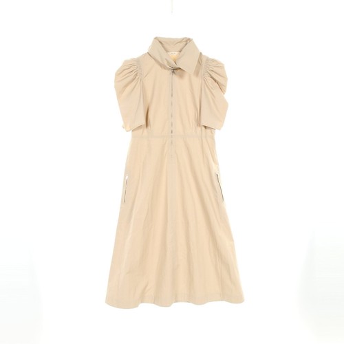 【Abito】CELINE DressMezza ZipCotoneBeigeCeline Buon Prodotto Moda Dal Giappone