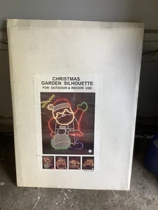 Christmas Garden SET Of 4 Silhouettes Led Neon Rope Twinkling Outdoor Lights VTG - Picture 1 of 14