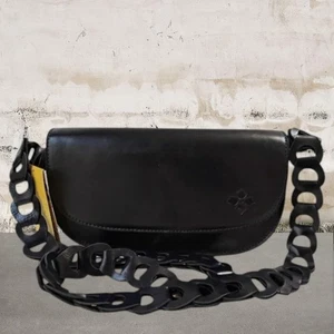 Patricia Nash Vintage Leder Chelsey Chainlink Midnight Black Crossbody - Bild 1 von 7